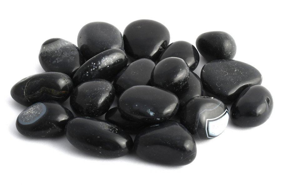 Black Agate Tumbles – Grounding • Protection • Strength